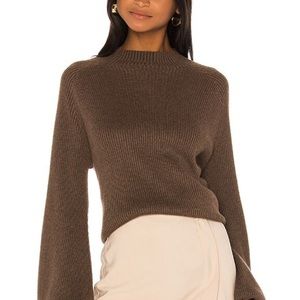 Song of Style / Revolve Brown Rib Casey Mock Neck Sweater